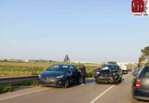 Incidente SS7 7 Ter, scontro tra quattro auto